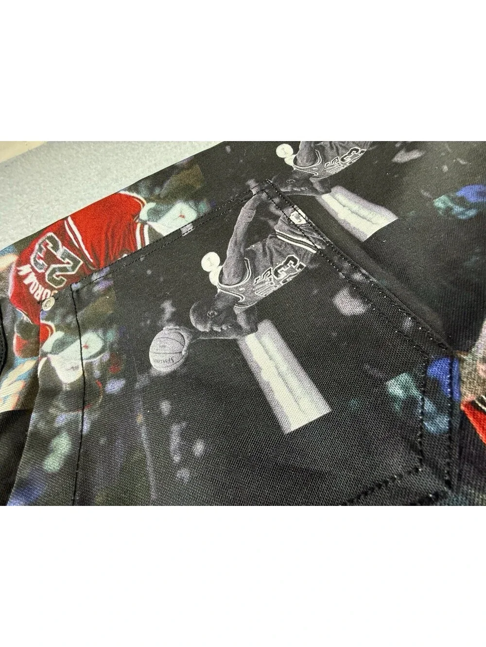 Jordan Men’s Pants 38W Black Cotton Standard Straight Graphic Pockets